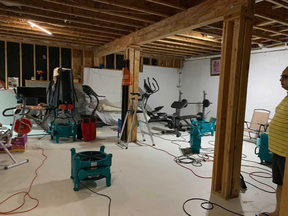 Basement drying equipment setup for Structural Drying in Susanville