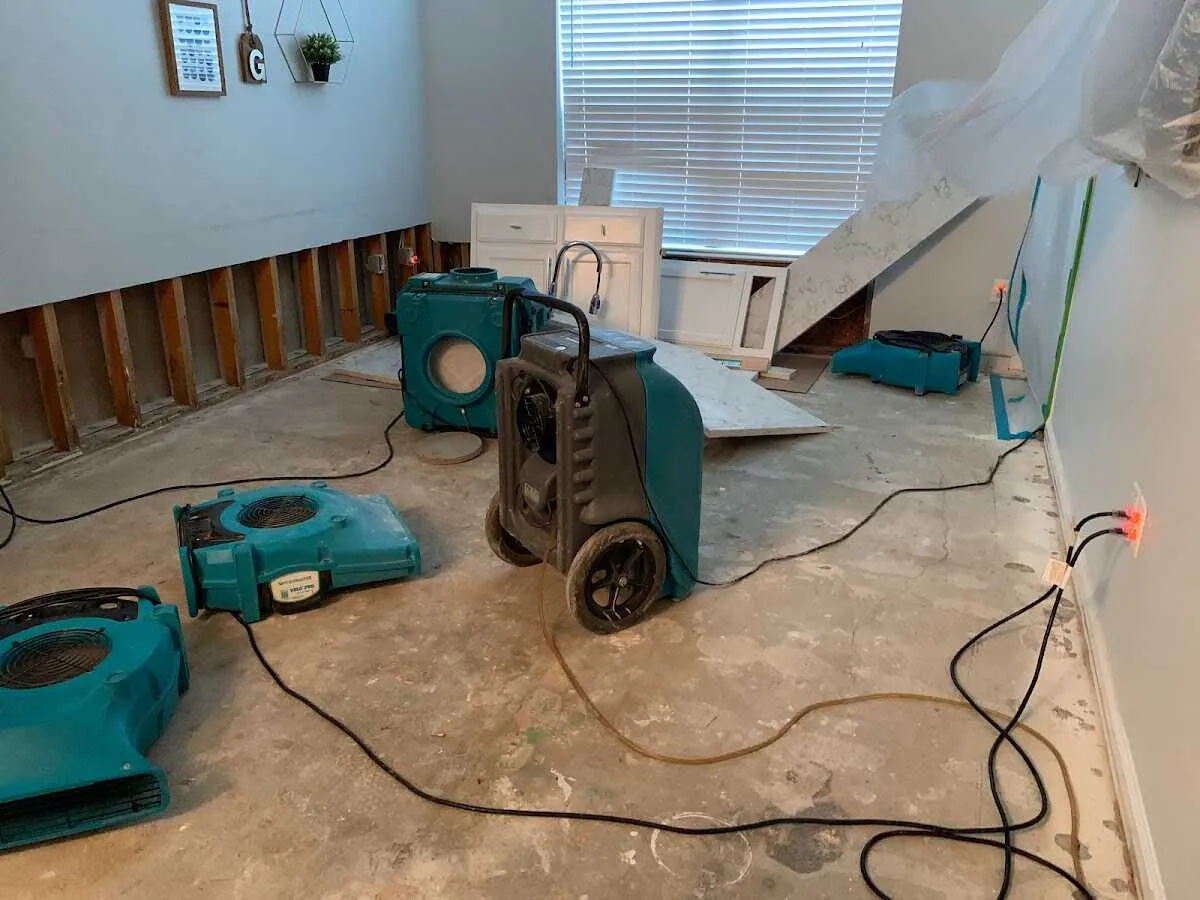 Dehumidifier in flood-cut room for Water Extraction & Removal in Susanville